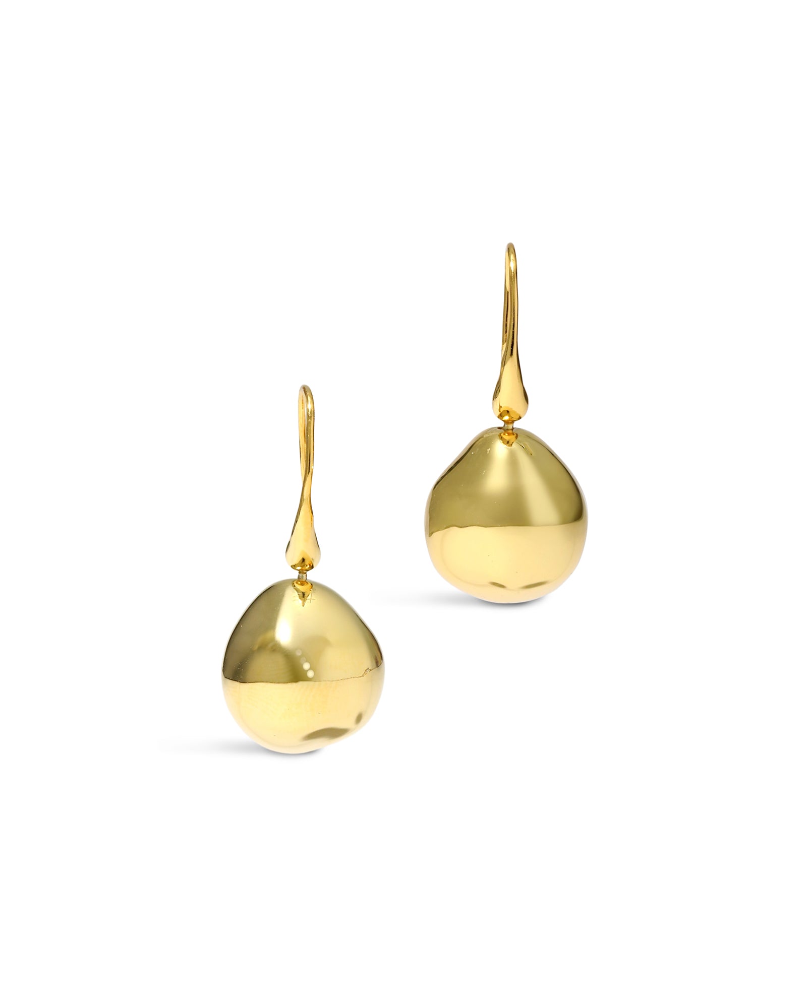 Molten Gold Ball Wire Earring 14k Gold Plated