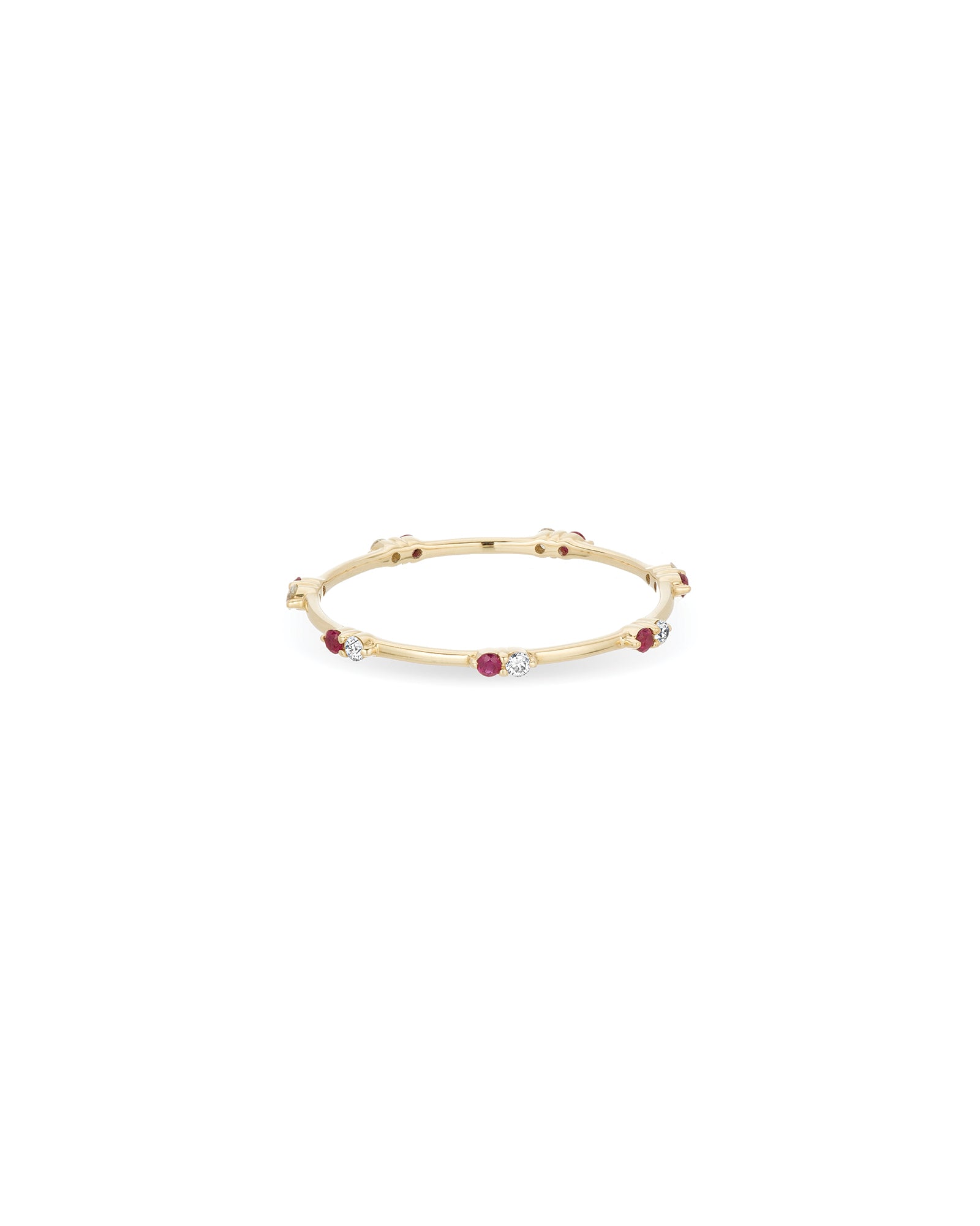 Diamond + Ruby Eternity Stacking Ring 14k Yellow Gold, Diamond, Ruby / 5