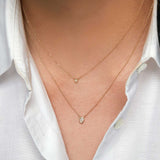 Adina Reyter-Bezel Teardrop Diamond Necklace-Necklaces-Blue Ruby Jewellery-Vancouver Canada