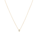 Stacking Diamond Teardrop Necklace 14k Yellow Gold, Diamond