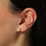 Adina Reyter-Sapphire + Diamond Trio Huggie Hoops-Earrings-Blue Ruby Jewellery-Vancouver Canada