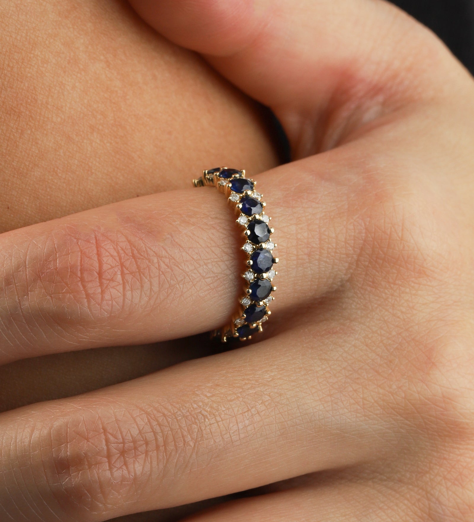 Adina Reyter-Diamond Stone Eternity Ring-Rings-Blue Ruby Jewellery-Vancouver Canada