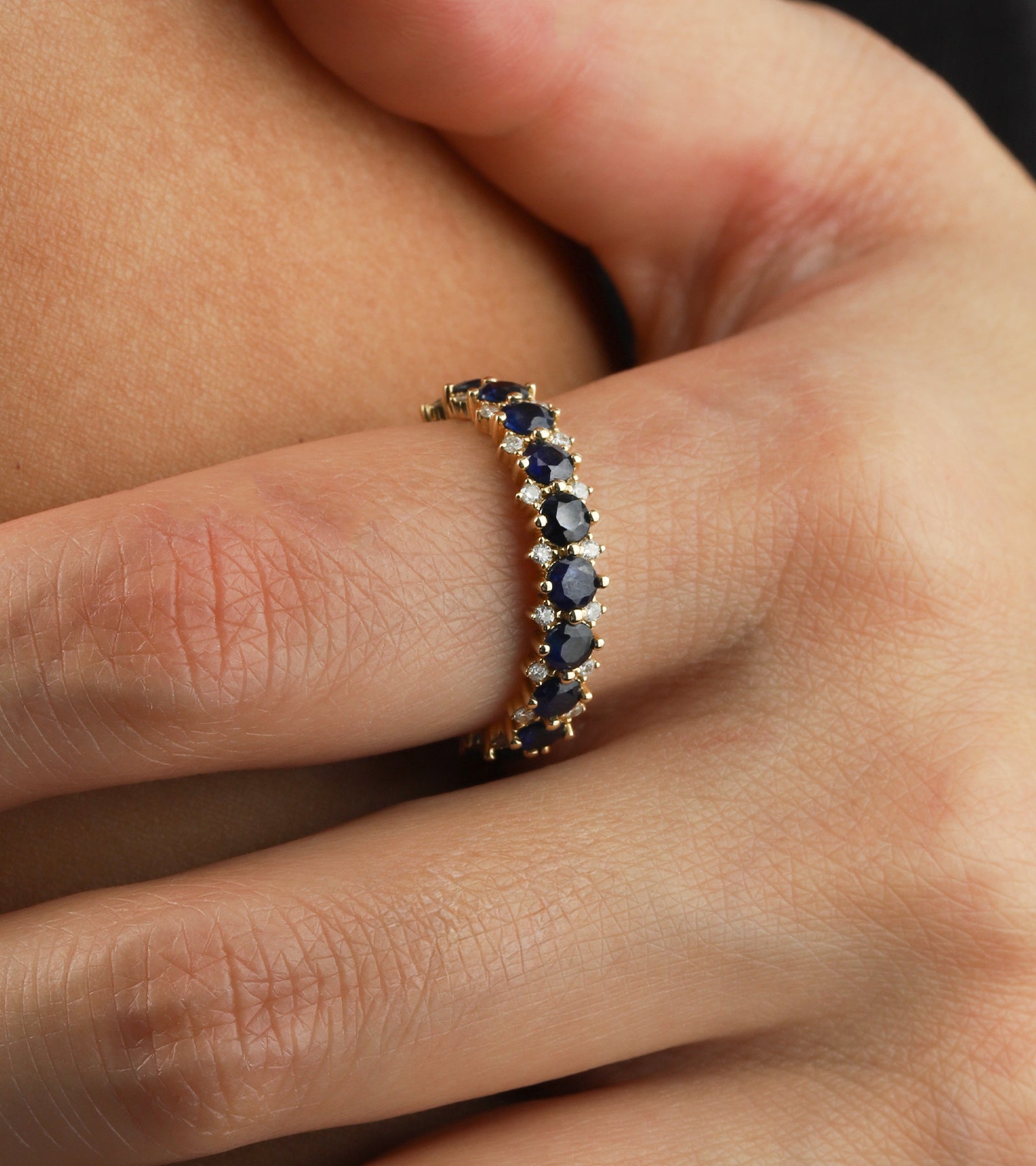 Adina Reyter-Diamond Stone Eternity Ring-Rings-Blue Ruby Jewellery-Vancouver Canada