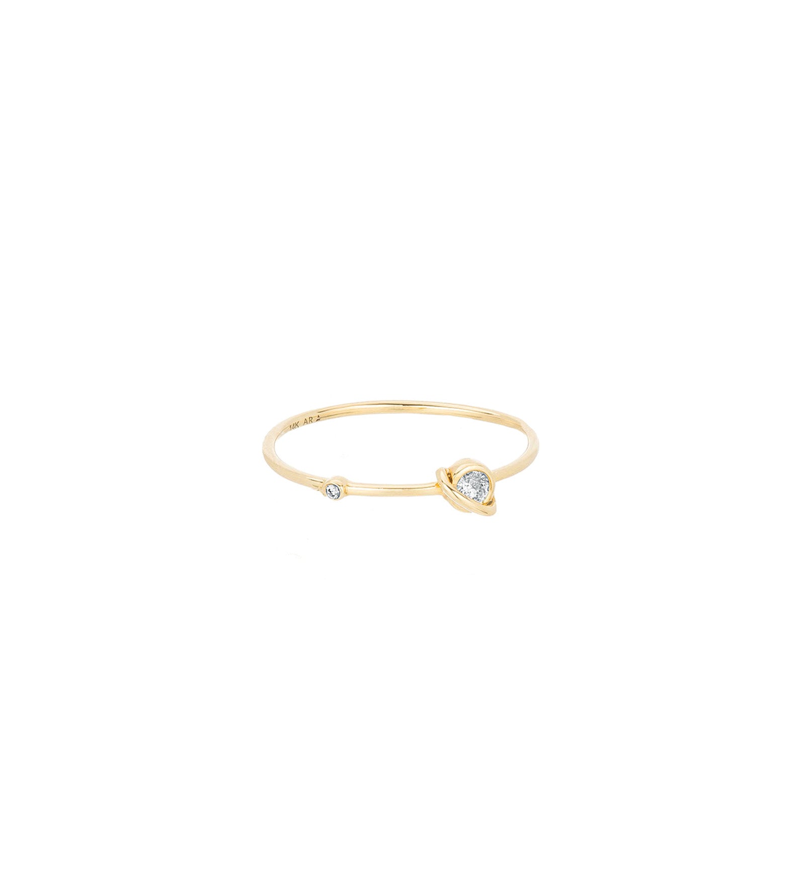 Adina Reyter-Planet Diamond Ring-Rings-14k Yellow Gold, Diamond-6-Blue Ruby Jewellery-Vancouver Canada