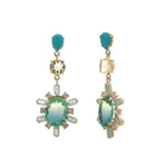 Atelier Mon-Starburst Drop Studs-Earrings-14k Gold Plated, Chalcedony-Blue Ruby Jewellery-Vancouver Canada