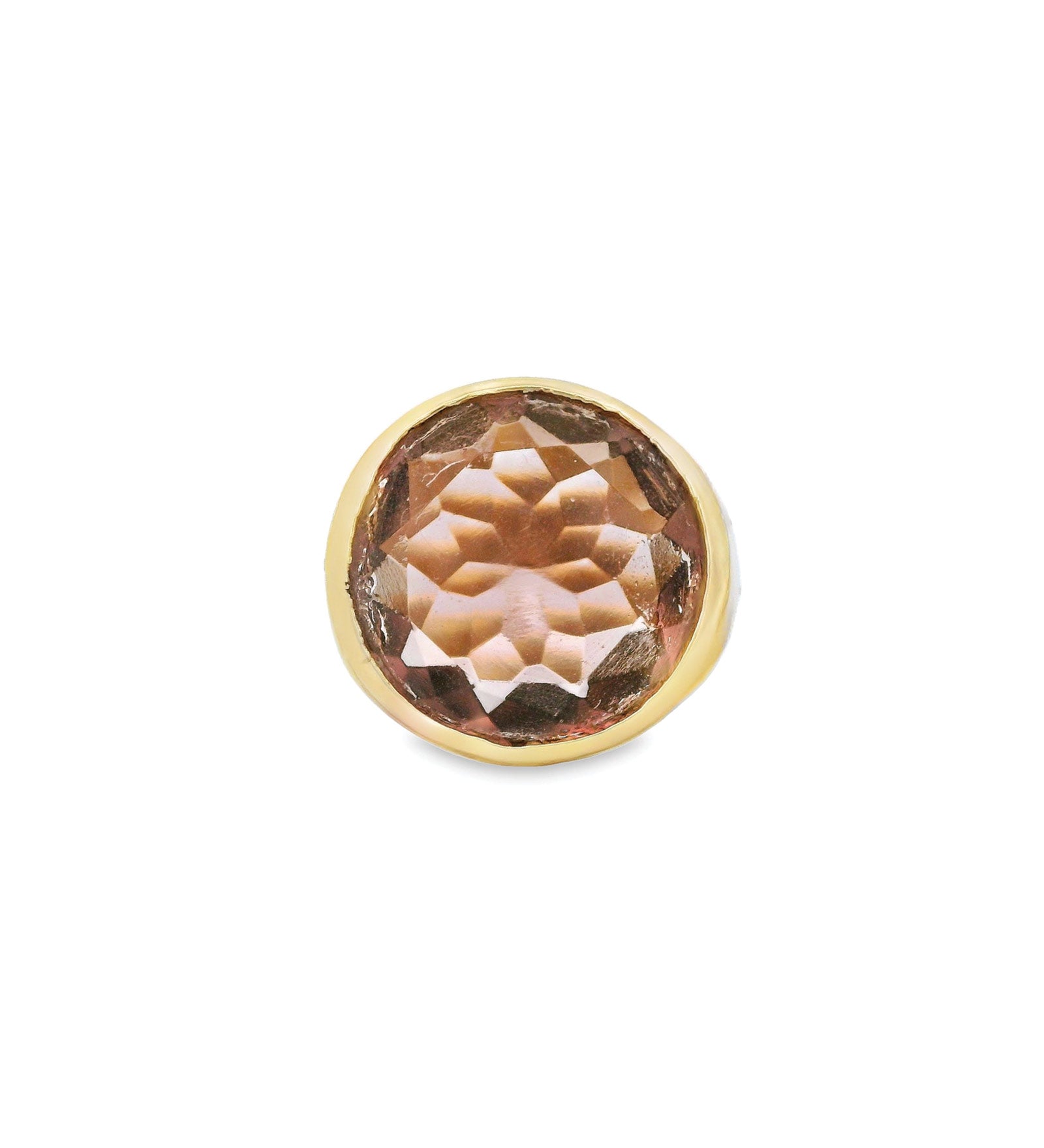 Atelier Mon-Round Stone Ring-Rings-14k Gold Plated, Pink Amethyst Hydro Quartz-5-Blue Ruby Jewellery-Vancouver Canada