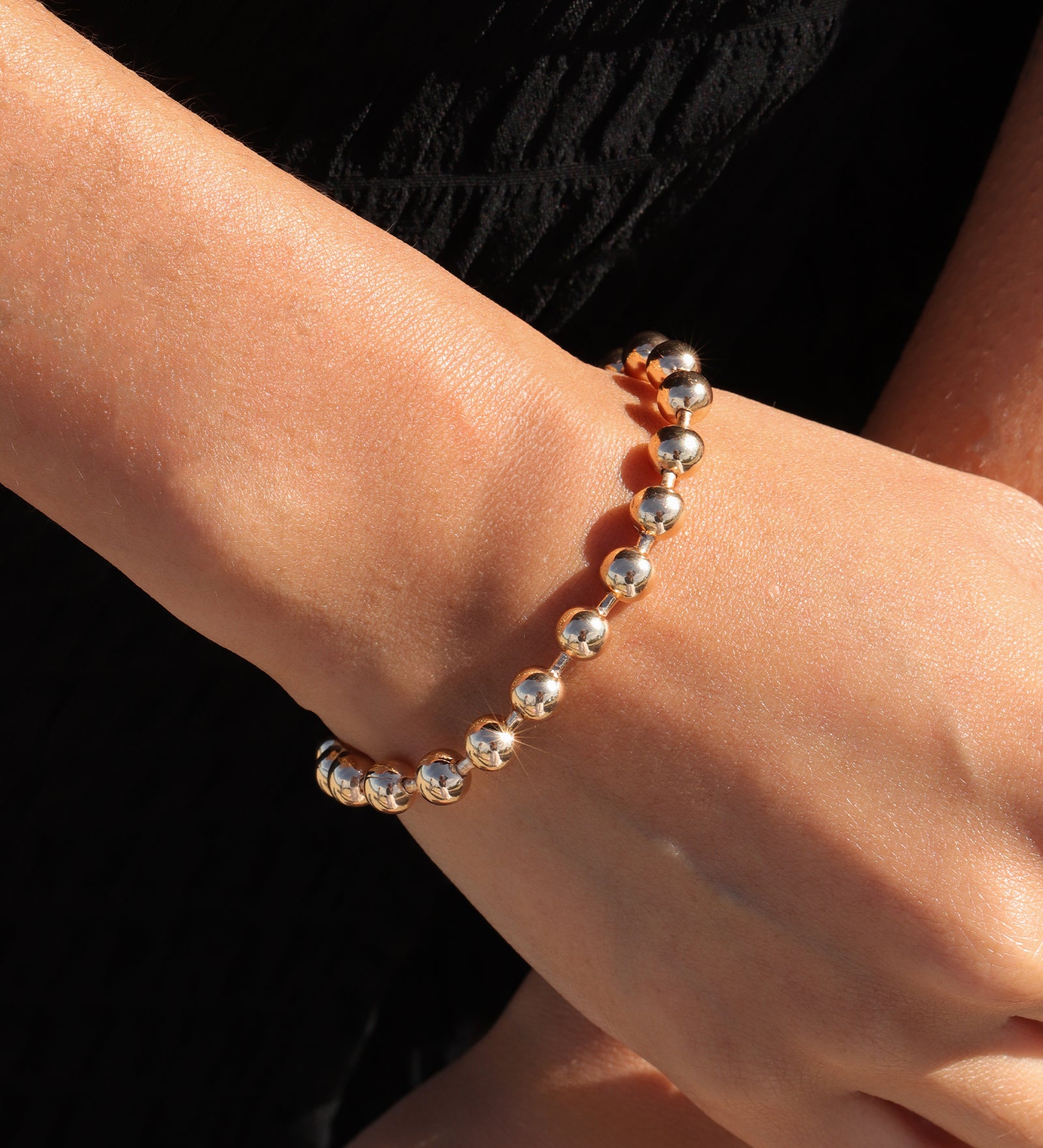 Atelier Mon-Bar Ball Bracelet-Bracelets-14k Gold Plated-Blue Ruby Jewellery-Vancouver Canada