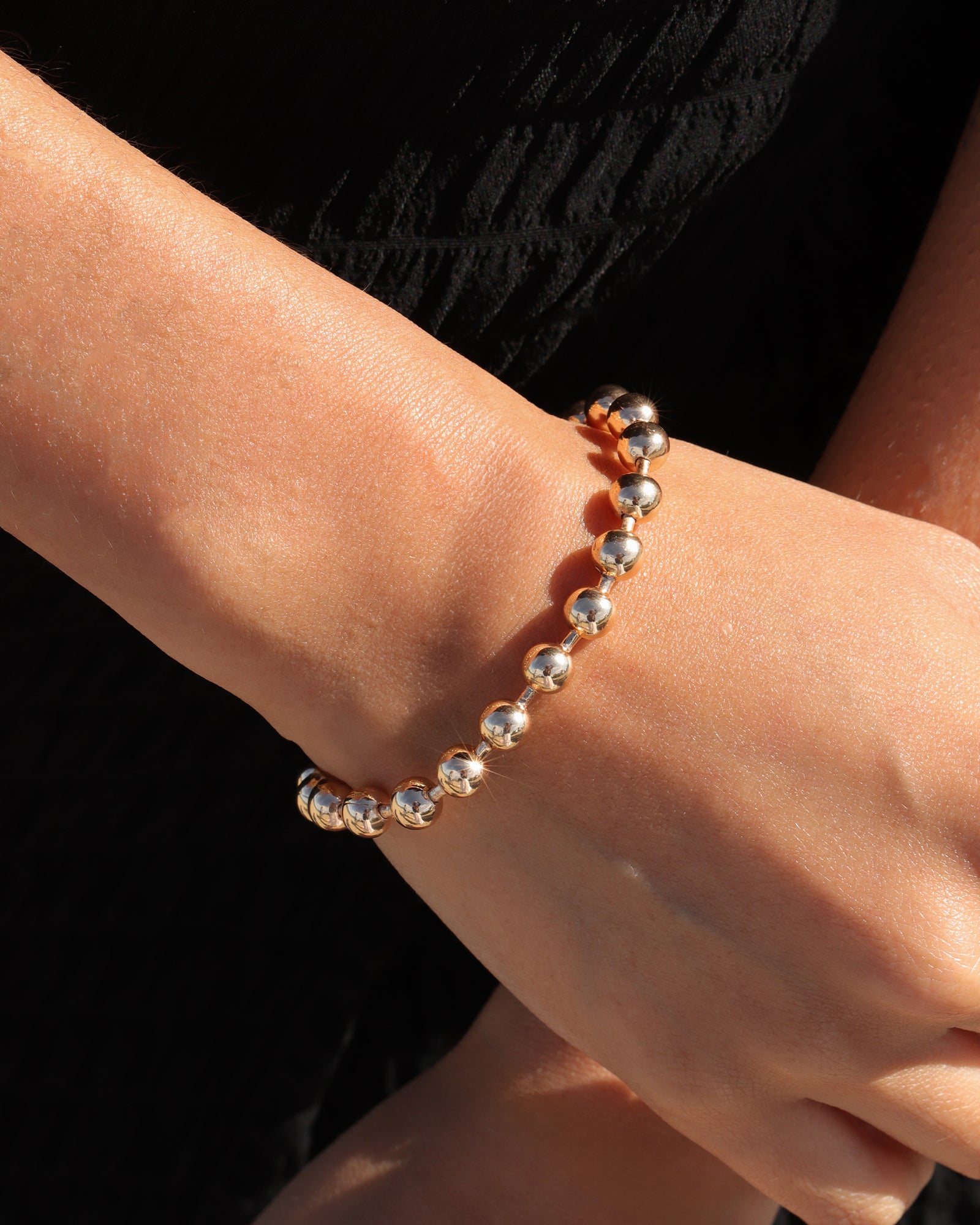 Atelier Mon-Bar Ball Bracelet-Bracelets-14k Gold Plated-Blue Ruby Jewellery-Vancouver Canada