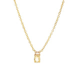 Oval Stone Necklace 14k Gold Plated, Yellow Hydro Quartz