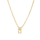 Oval Stone Necklace 14k Gold Plated, Yellow Hydro Quartz