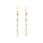 Mix CZ Chain Drop Hooks 14k Gold Plated, Cubic Zirconia