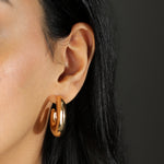 Oval Hoops | 33mm 18k Gold Plated