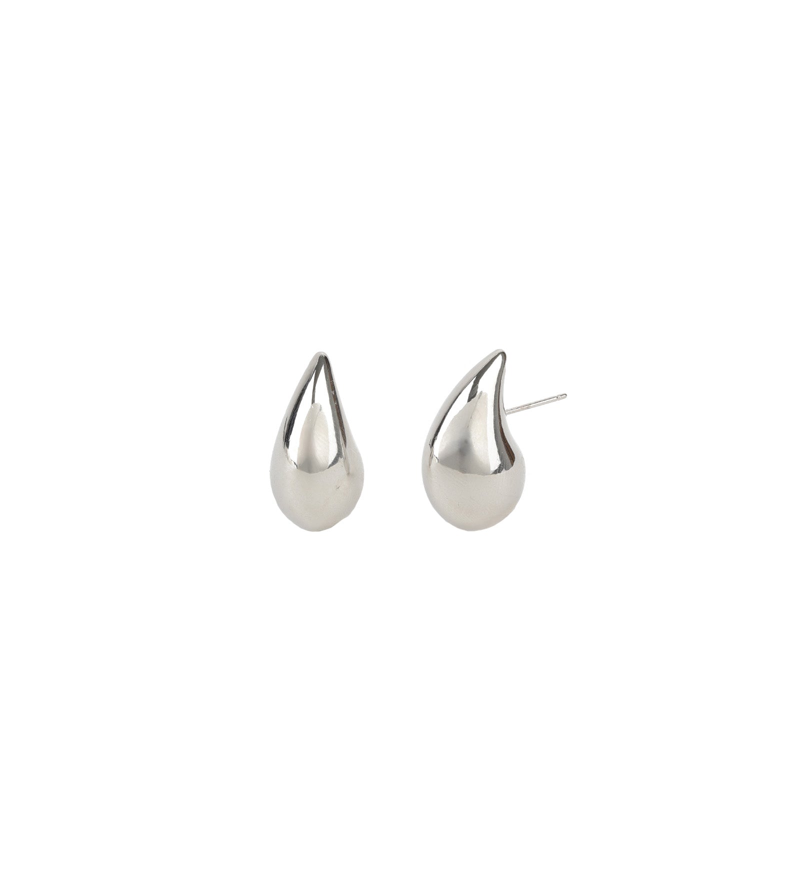 Teardrop Medium Studs Rhodium Plated