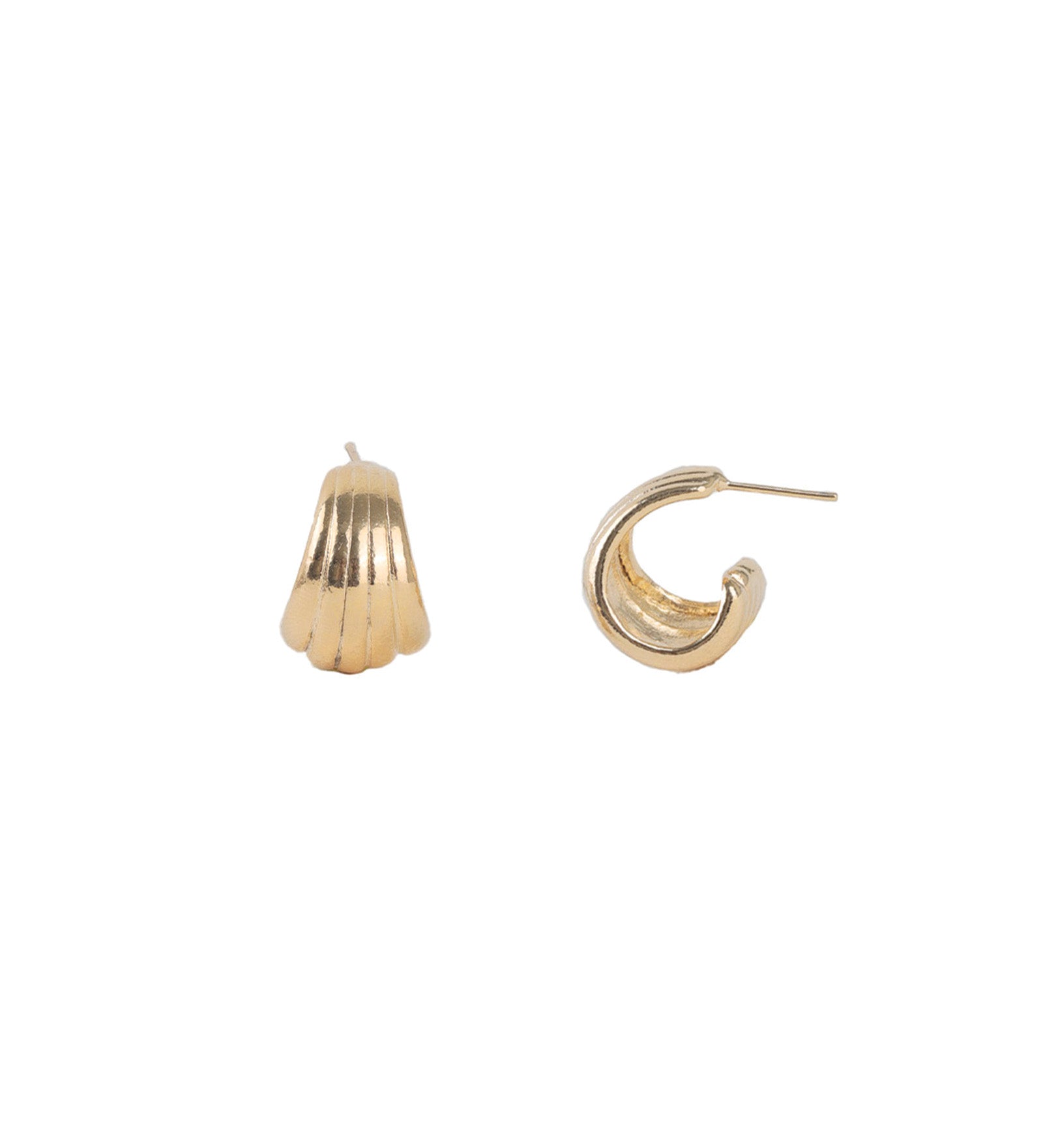 Baseline-Wide Ridge Hoops | 15mm-Earrings-18k Gold Plated-Blue Ruby Jewellery-Vancouver Canada