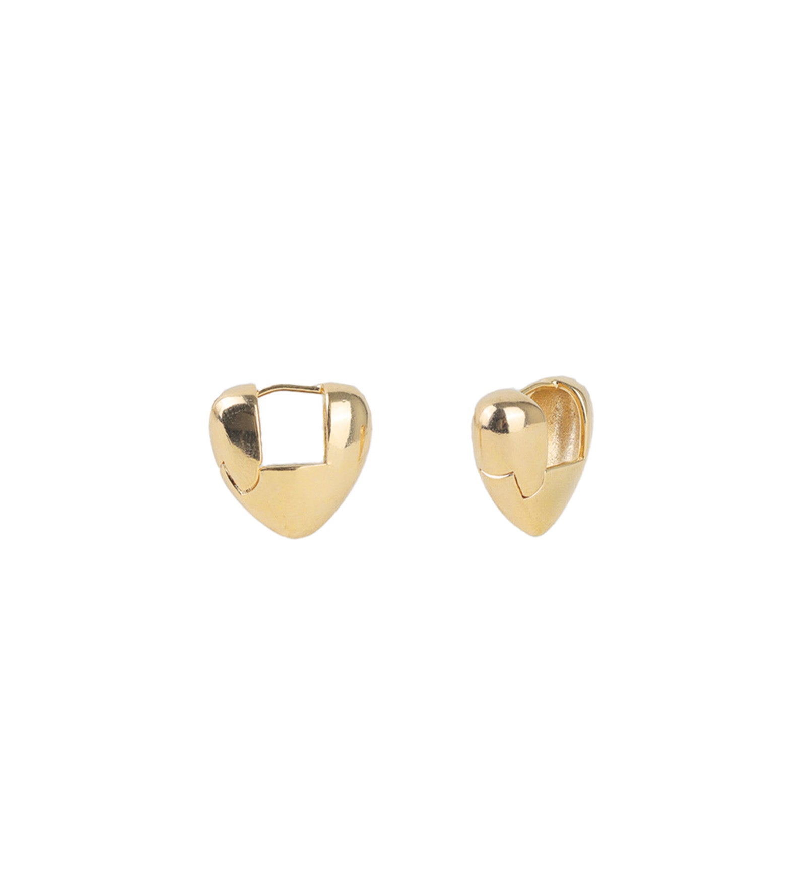 Baseline-Heart Huggies | 17mm-Earrings-18k Gold Plated-Blue Ruby Jewellery-Vancouver Canada