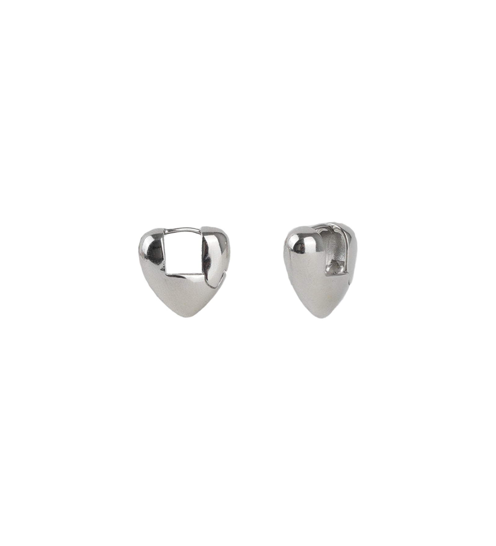 Baseline-Heart Huggies | 17mm-Earrings-Rhodium Plated-Blue Ruby Jewellery-Vancouver Canada