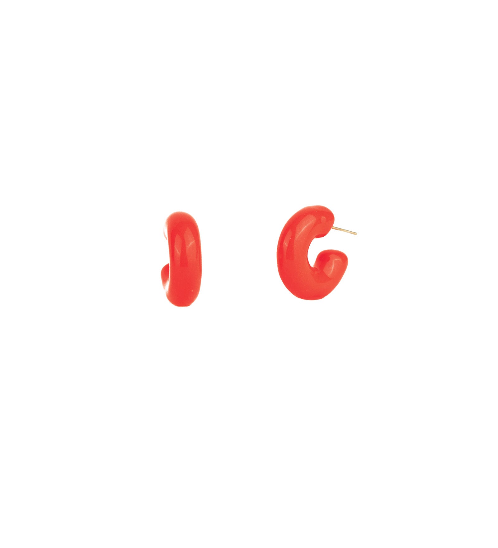 Enamel Hoops | 25mm 18k Gold Plated, Orange Enamel