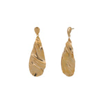 Baseline-Long Wavy Teardrop Studs-Earrings-18k Gold Plated-Blue Ruby Jewellery-Vancouver Canada