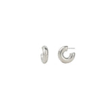 Baseline-Chubby Hoops | 25mm-Earrings-Rhodium Plated-Blue Ruby Jewellery-Vancouver Canada