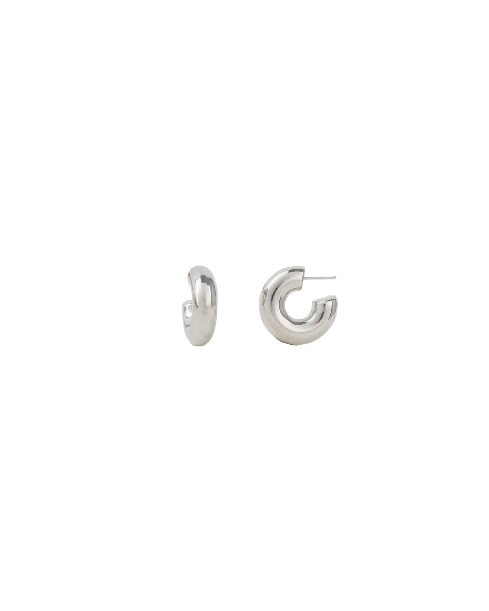 Baseline-Chubby Hoops | 25mm-Earrings-Rhodium Plated-Blue Ruby Jewellery-Vancouver Canada