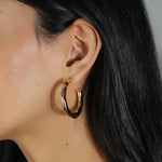 Slim Wavy Hoops | 40mm 18k Gold Plated