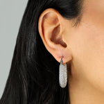 Pavé Hoops | 29mm Rhodium Plated, Cubic Zirconia