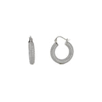 Baseline-Pavé Hoops | 29mm-Earrings-Rhodium Plated, Cubic Zirconia-Blue Ruby Jewellery-Vancouver Canada