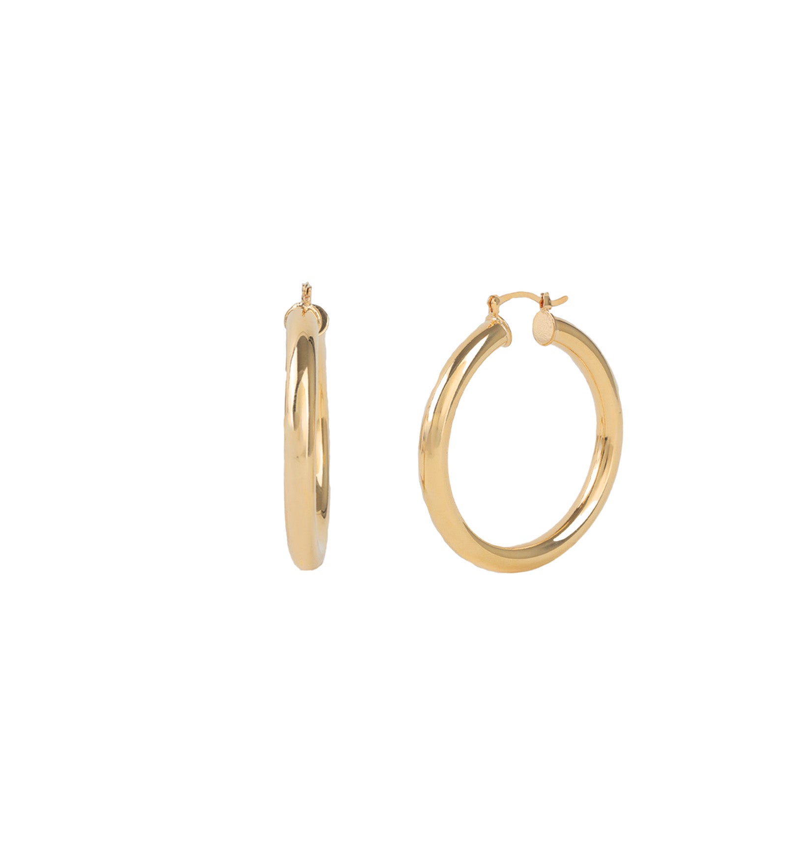 Baseline-Tube Hoops | 50mm-Earrings-18k Gold Plated-Blue Ruby Jewellery-Vancouver Canada