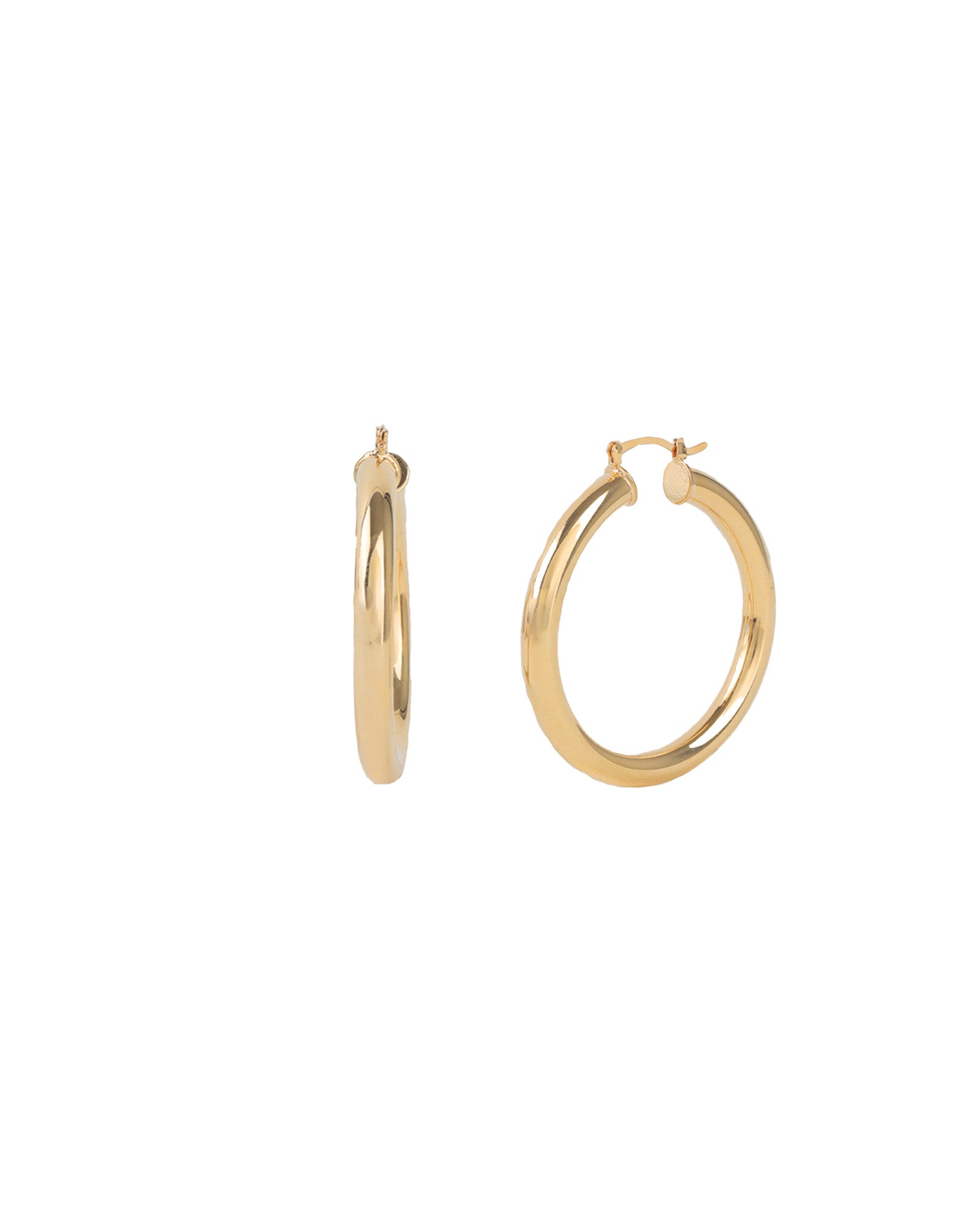 Baseline-Tube Hoops | 50mm-Earrings-18k Gold Plated-Blue Ruby Jewellery-Vancouver Canada