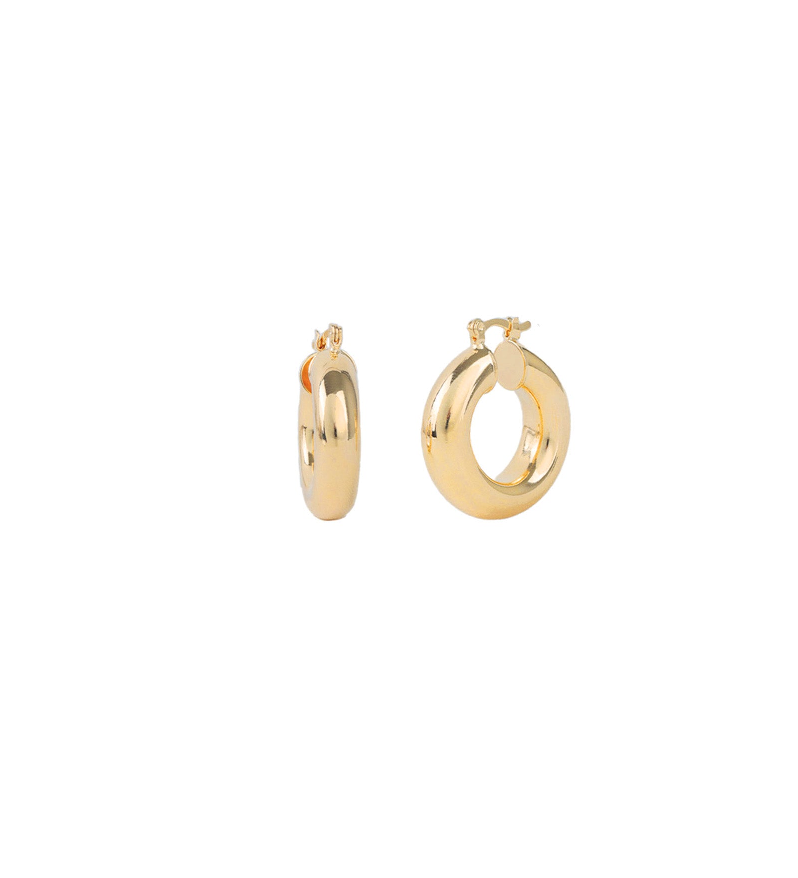 Baseline-Tube Hoops | 25mm-Earrings-18k Gold Plated-Blue Ruby Jewellery-Vancouver Canada