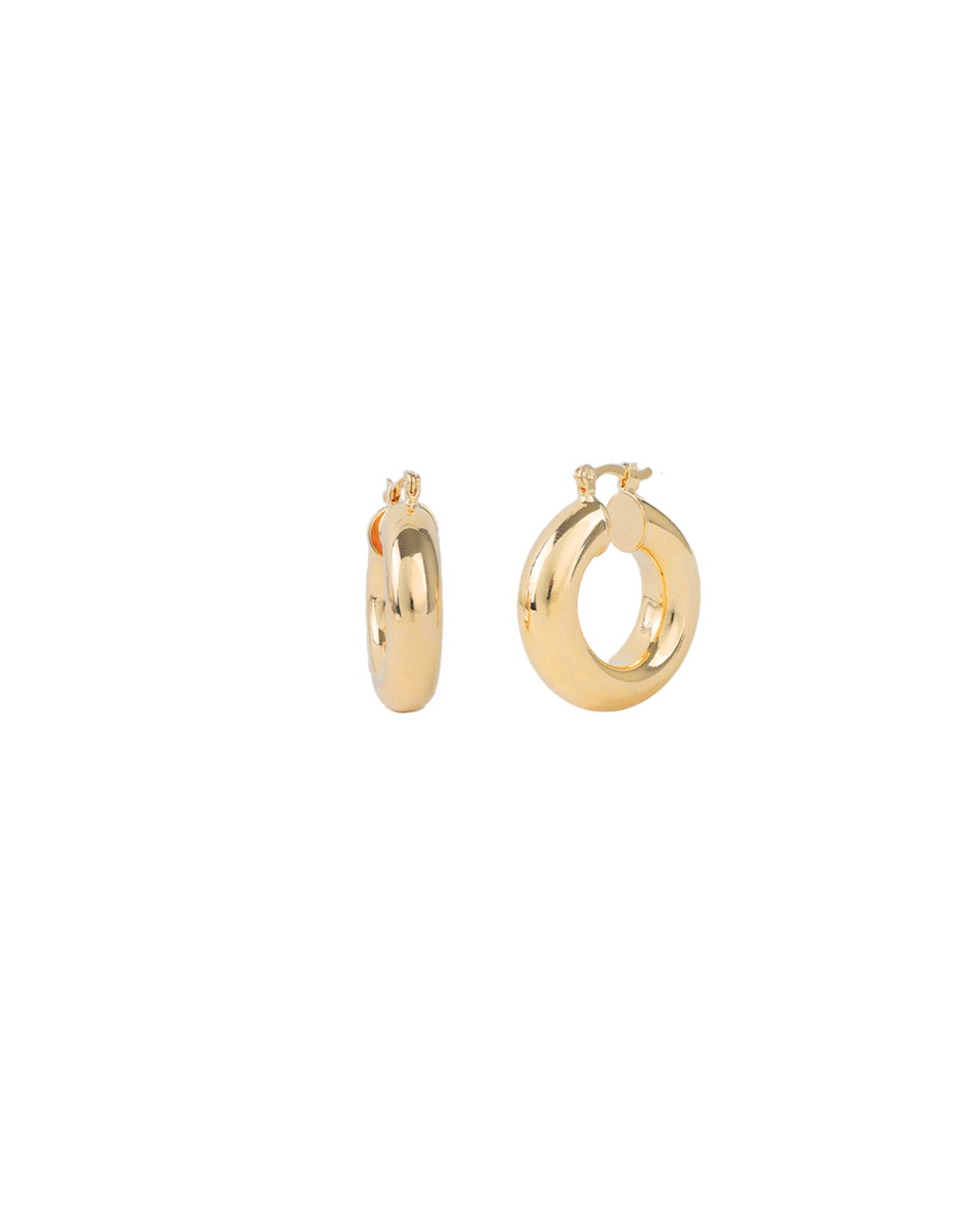 Baseline-Tube Hoops | 25mm-Earrings-18k Gold Plated-Blue Ruby Jewellery-Vancouver Canada