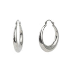 Baseline-Teardrop Round Hoops | 40mm-Earrings-Rhodium Plated-Blue Ruby Jewellery-Vancouver Canada