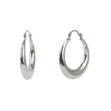 Baseline-Teardrop Round Hoops | 40mm-Earrings-Rhodium Plated-Blue Ruby Jewellery-Vancouver Canada