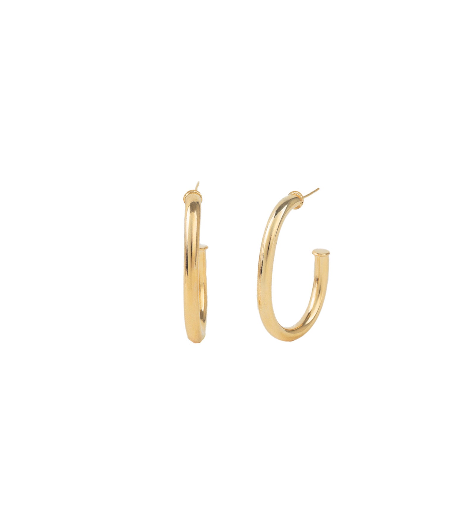 Baseline-Oval Hoops | 43mm-Earrings-18k Gold Plated-Blue Ruby Jewellery-Vancouver Canada