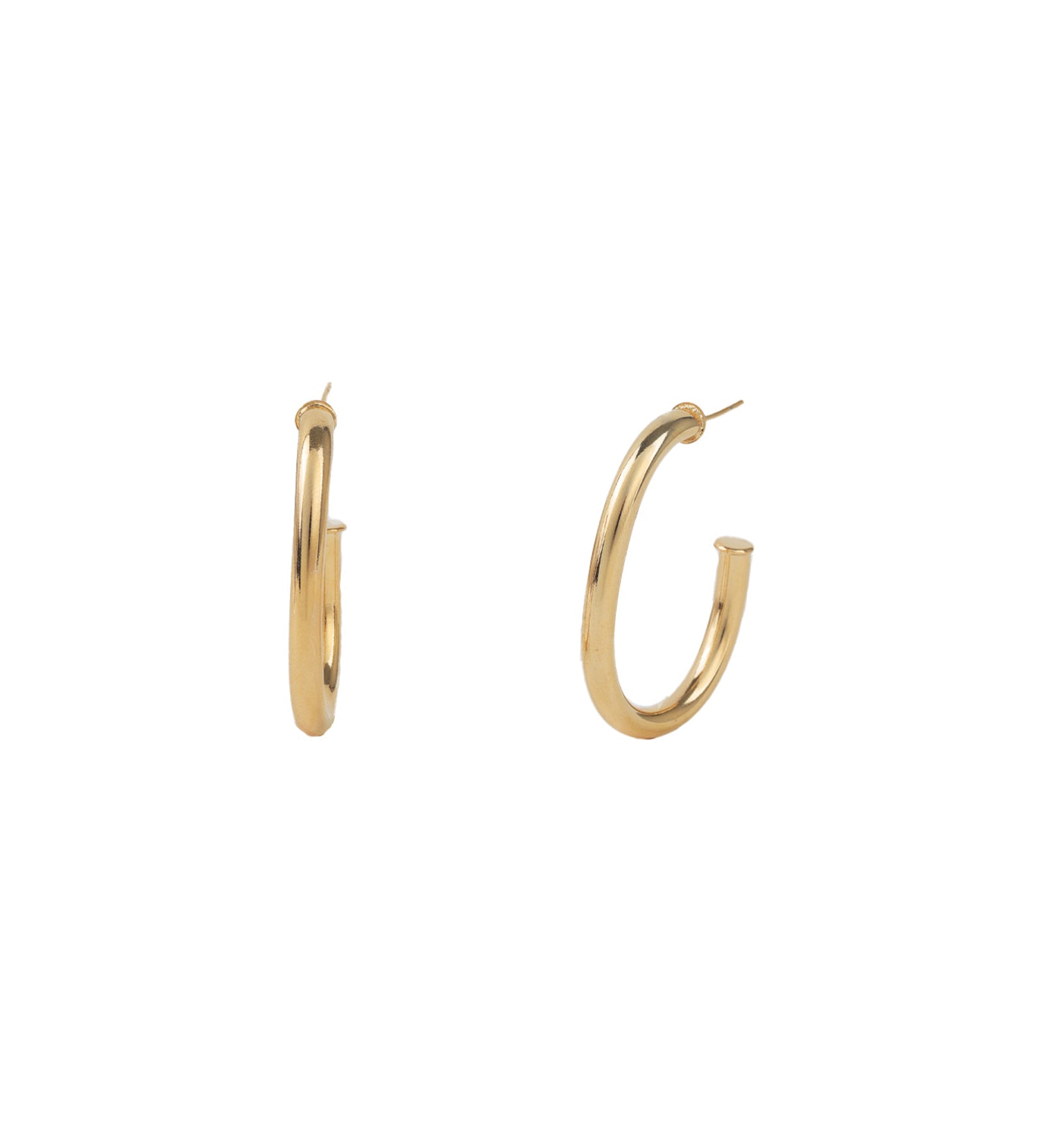 Baseline-Oval Hoops | 43mm-Earrings-18k Gold Plated-Blue Ruby Jewellery-Vancouver Canada