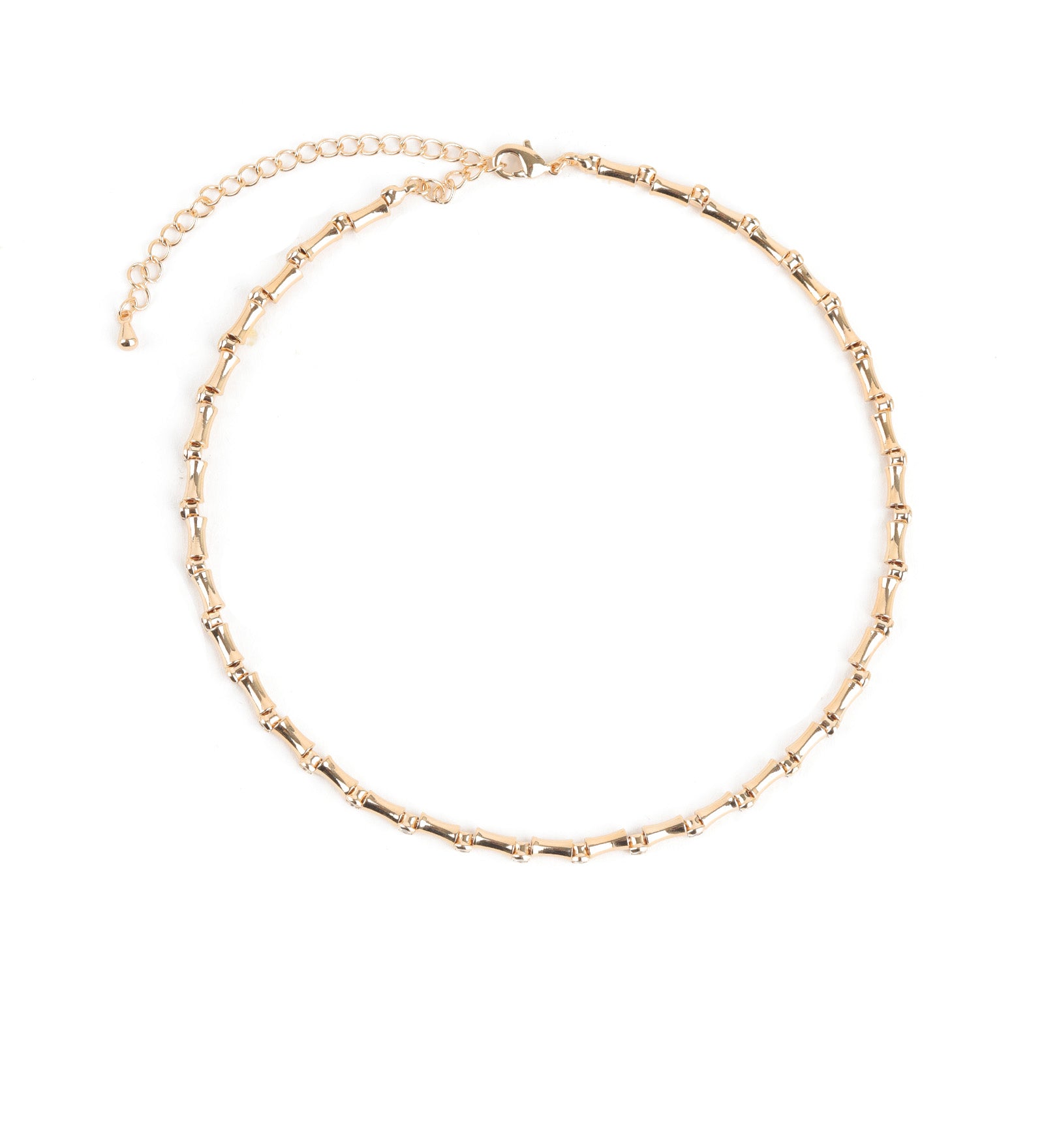 Mix Tube Beaded CZ Choker 18k Gold Plated, Cubic Zirconia