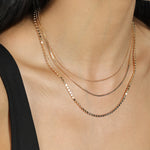 3 Row Ball Disc Necklace 18k Gold Plated