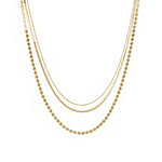 Baseline-3 Row Ball Disc Necklace-Necklaces-18k Gold Plated-Blue Ruby Jewellery-Vancouver Canada