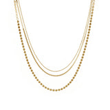 Baseline-3 Row Ball Disc Necklace-Necklaces-18k Gold Plated-Blue Ruby Jewellery-Vancouver Canada