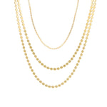 Baseline-3 Row Ball Disc Necklace-Necklaces-18k Gold Plated-Blue Ruby Jewellery-Vancouver Canada