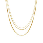 Baseline-3 Row Ball Disc Necklace-Necklaces-18k Gold Plated-Blue Ruby Jewellery-Vancouver Canada