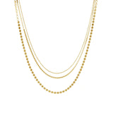 Baseline-3 Row Ball Disc Necklace-Necklaces-18k Gold Plated-Blue Ruby Jewellery-Vancouver Canada