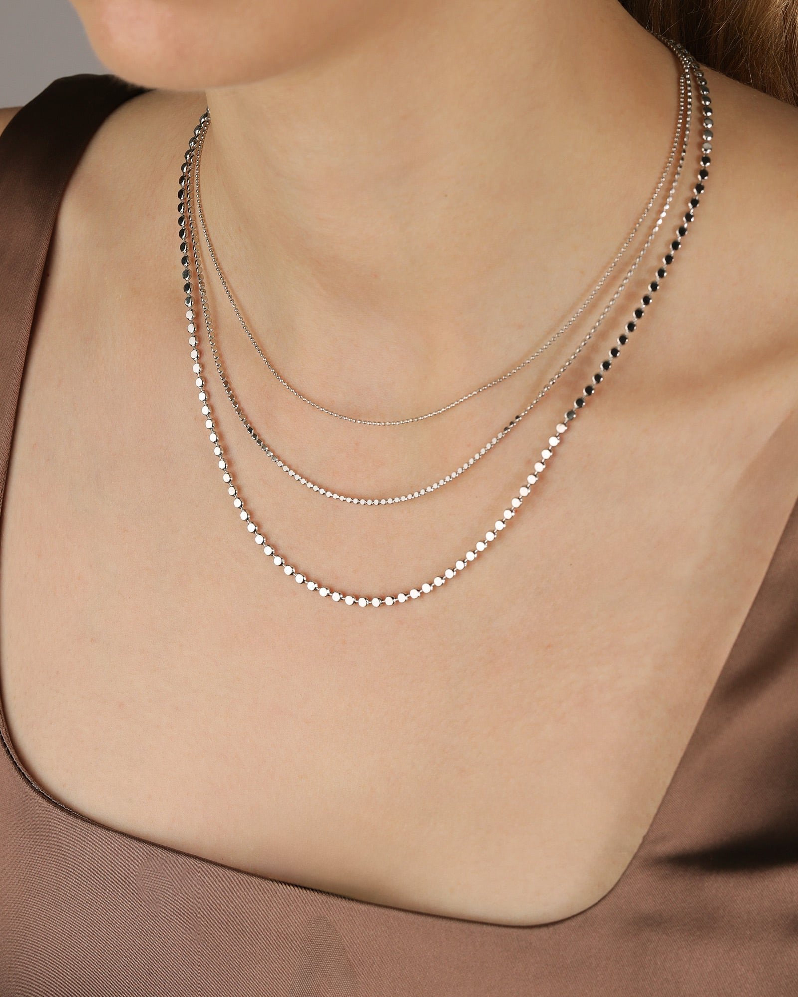 Baseline-3 Row Ball Disc Necklace-Necklaces-Blue Ruby Jewellery-Vancouver Canada