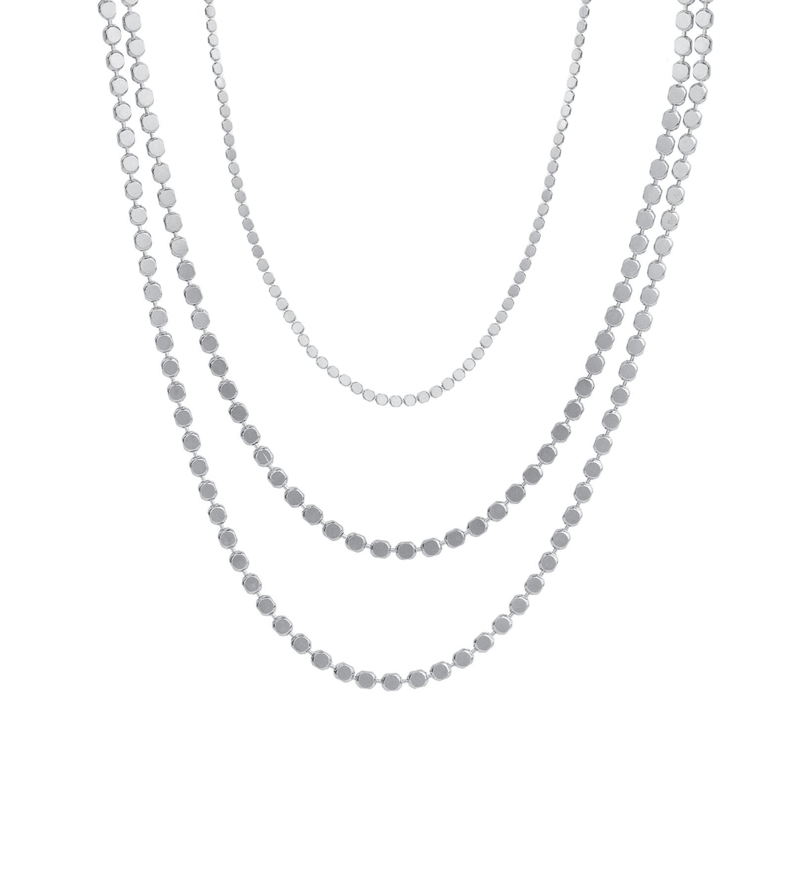 Baseline-3 Row Ball Disc Necklace-Necklaces-Blue Ruby Jewellery-Vancouver Canada