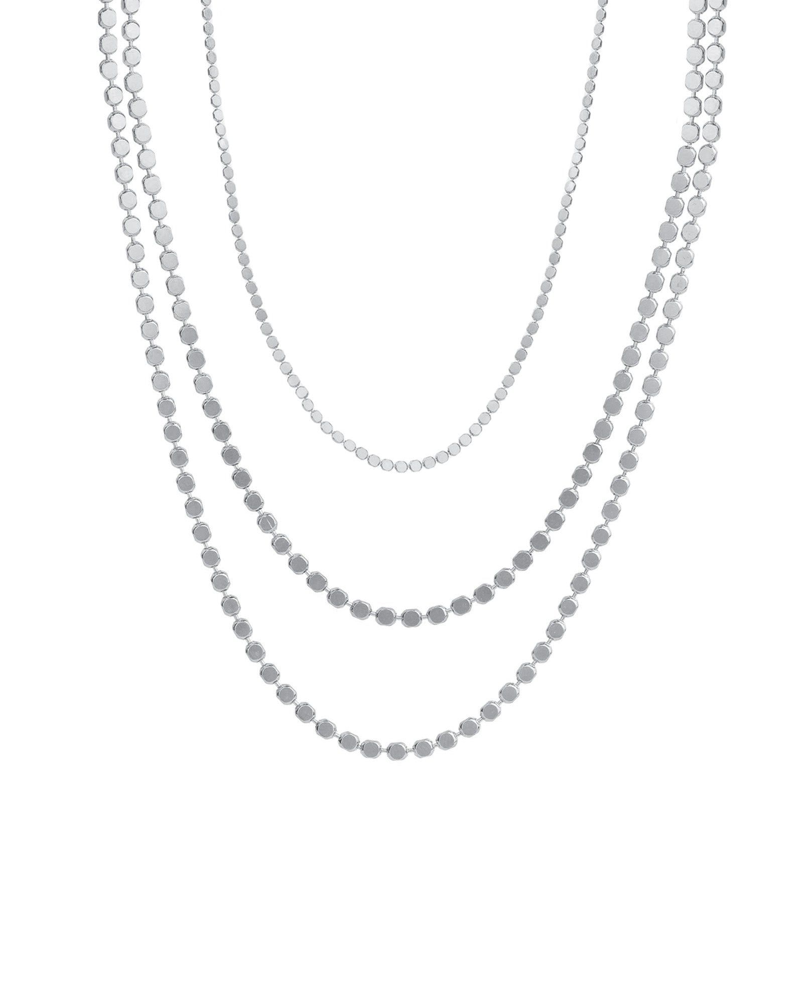 Baseline-3 Row Ball Disc Necklace-Necklaces-Blue Ruby Jewellery-Vancouver Canada