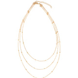 3 Row Ball Station Necklace