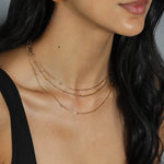 3 Row Ball Station Necklace 18k Gold Plated