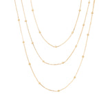 Baseline-3 Row Ball Station Necklace-Necklaces-18k Gold Plated-Blue Ruby Jewellery-Vancouver Canada