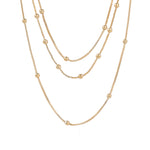 Baseline-3 Row Ball Station Necklace-Necklaces-18k Gold Plated-Blue Ruby Jewellery-Vancouver Canada