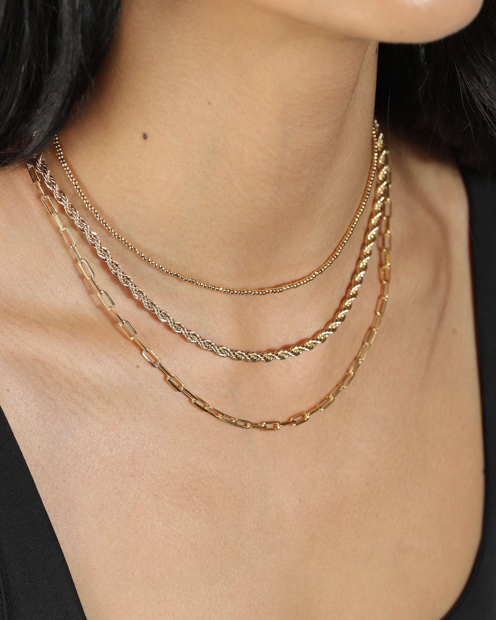 4mm Womens Gold Rope Chain Necklace Rope Chain 4mm